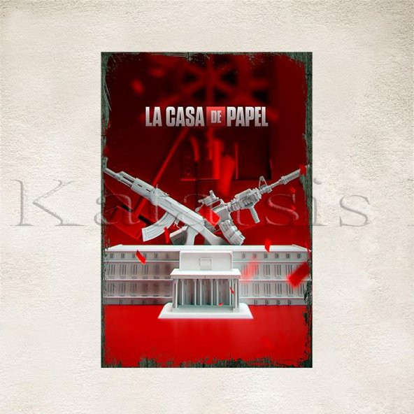 La Casa De Papel Baskılı Ahşap Poster 1