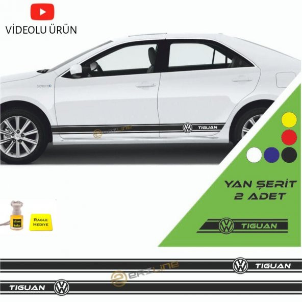 Erzline Volkswagen Tiguan Yan Şerit Oto Sticker Sağ-Sol