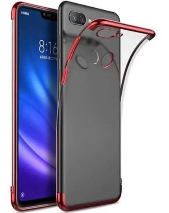 Xiaomi Mi 8 Lite Köşeleri Renkli Şeffaf Kamera Korumalı Kılıf - 4