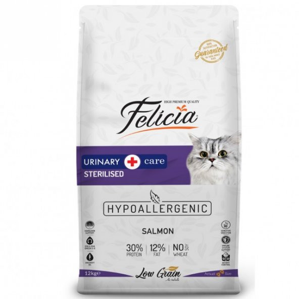 Felicia Az Tahıllı 12 Kg Somonlu HypoAllergenic Kısırlaştırılmış Kedi Maması