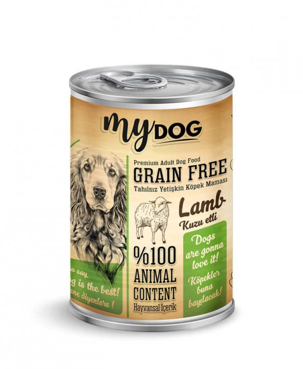 Mydog Tahılsız kuzu etli  köpek konservesi, 415 gr