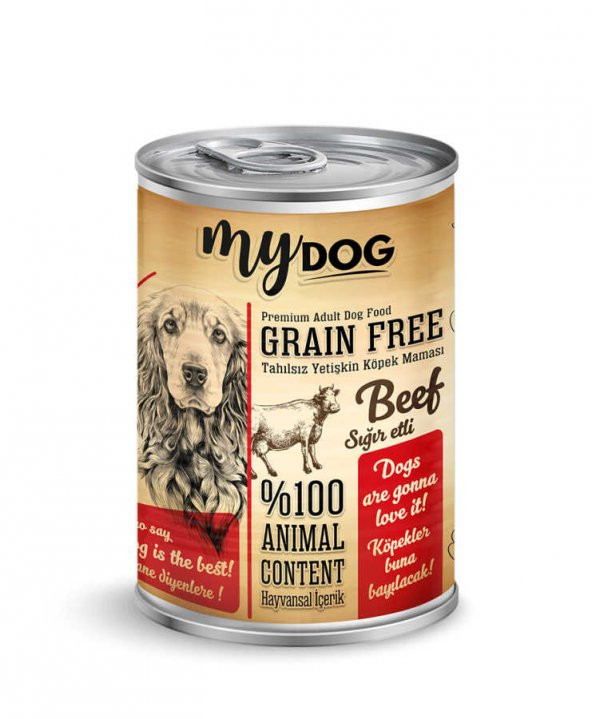 Mydog Tahılsız sığır etli  köpek konservesi, 415 gr