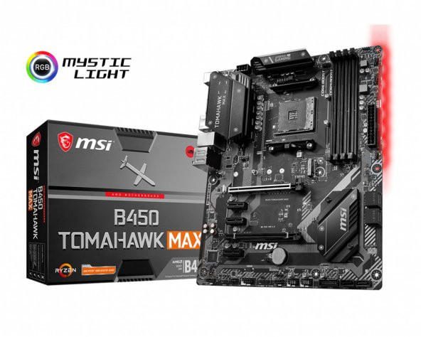 MSI B450 TOMAHAWK MAX AM4 DDR4 3466(OC) DVI HDMI M.2 USB3.2 RGB A - 1