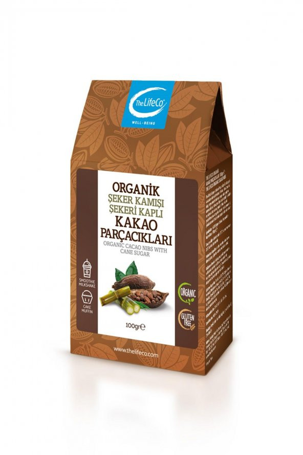 The LifeCo Organik Şeker Kamışı Kakao Parçacıkları 100 Gr