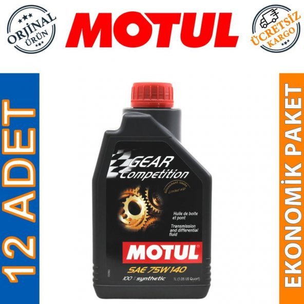 Motul Gear Competition 75W-140 1 Lt Sentetik Şanzıman Yağı (12 Adet)