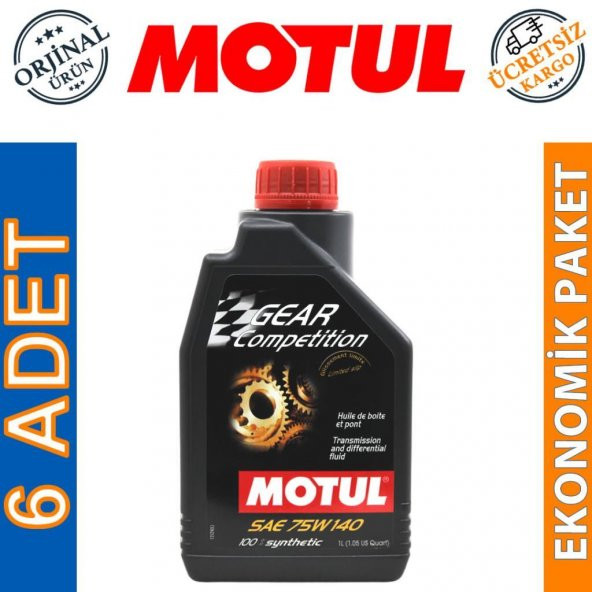 Motul Gear Competition 75W-140 1 Lt Sentetik Şanzıman Yağı (6 Adet)