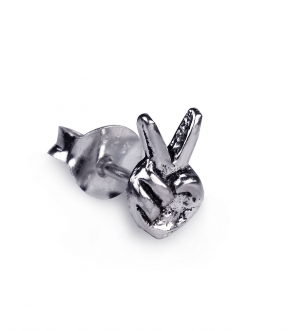 GOLD PERA Gümüş Zafer Erkek Küpesi 5 x 10 mm