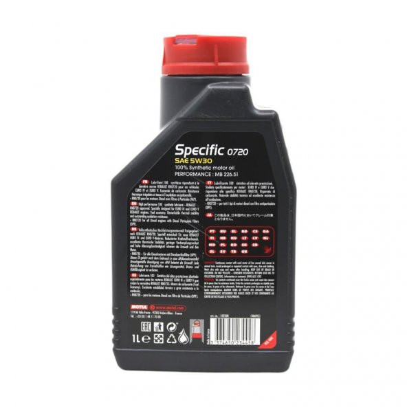 Motul Specific 0720 5W-30 1 Lt Tam Sentetik Motor Yağı (4 Adet) - Resim 4