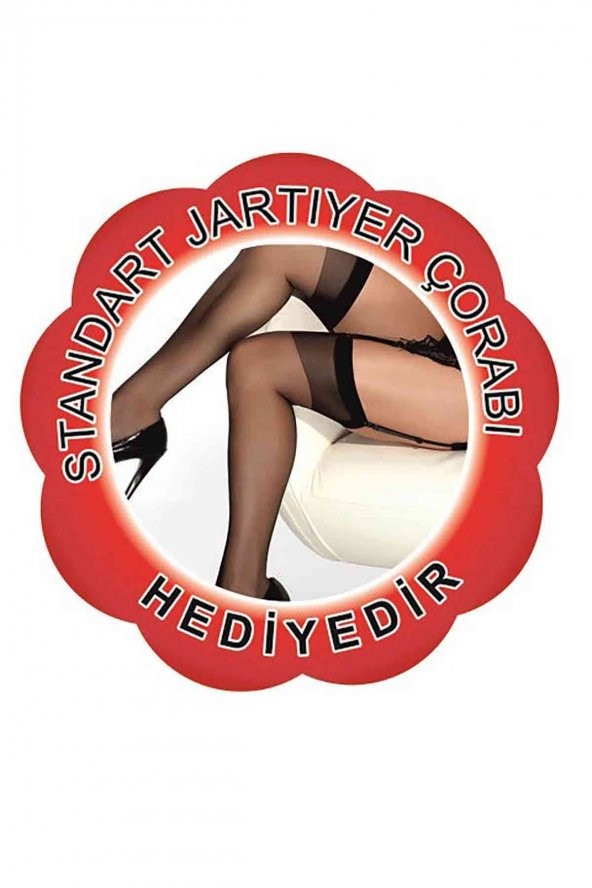 Merry See Kırmızı Dantel Jatiyer Gecelik Takım+ ÇORAP HEDİYELİ - 3