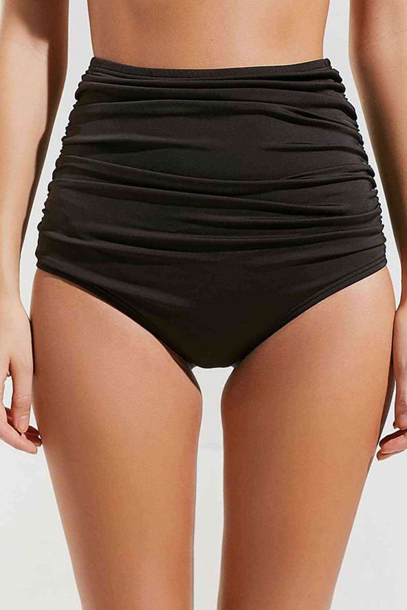 Angelsin Siyah Yüksek Bel Bikini Alt - 2