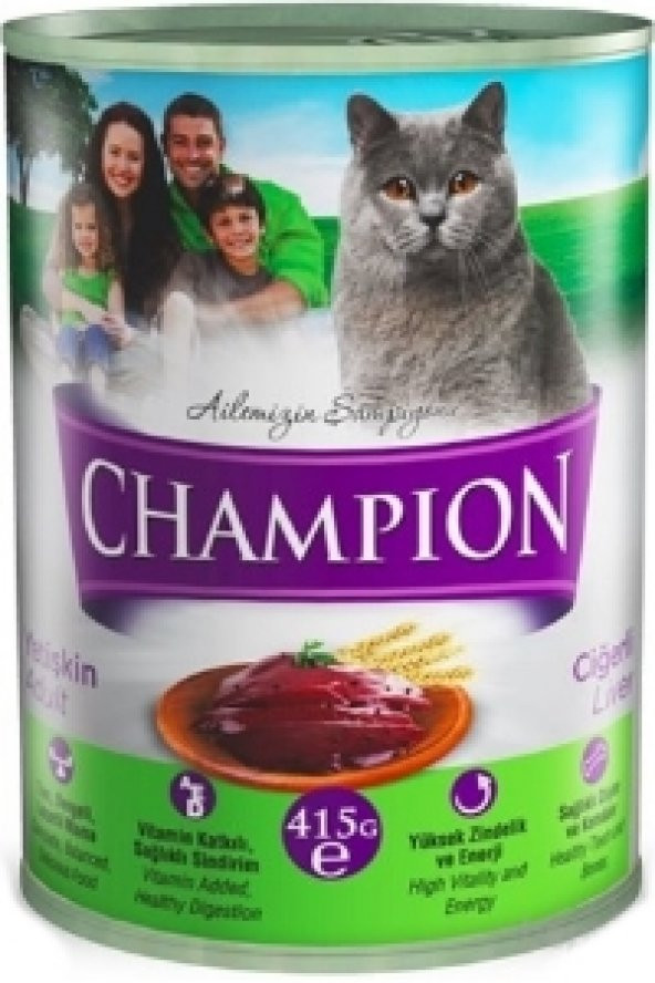 Champion Ciğerli Kedi Konservesi 24 Adet X 415 Gr