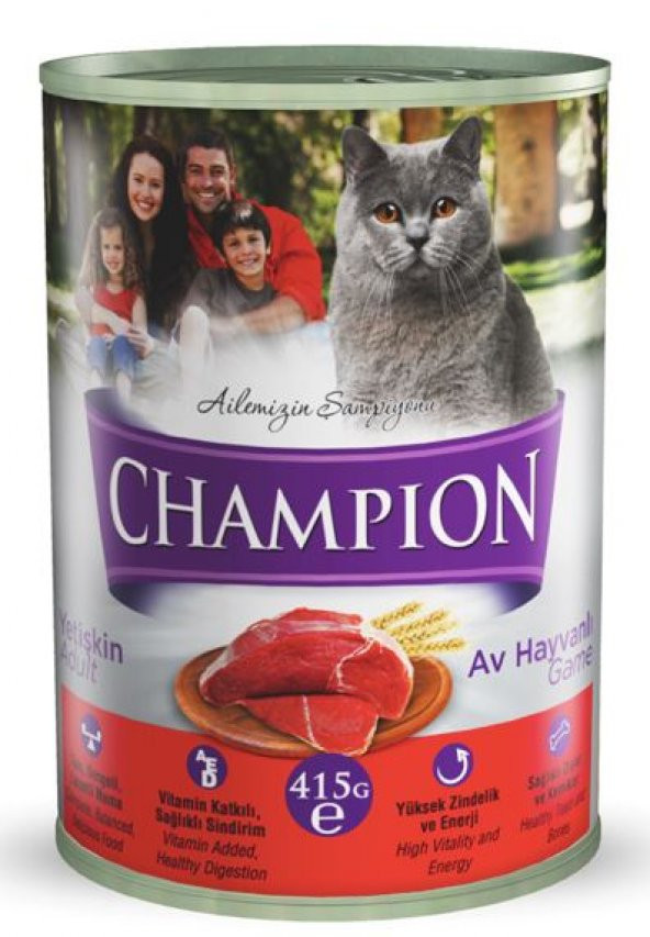 Champion Av Hayvanlı Kedi Konservesi 24 Adet x 415 Gr