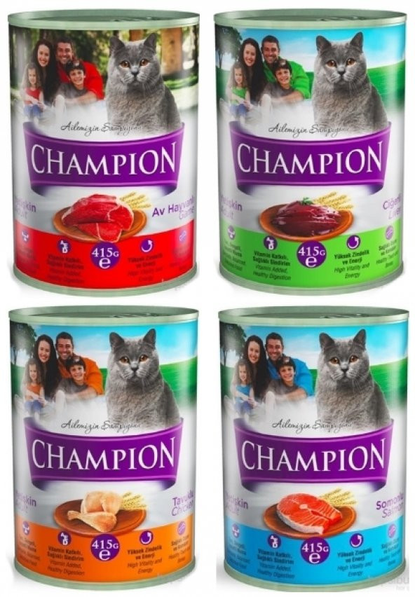 Champion Karışık Kedi Konservesi 24 Adet x 415 Gr