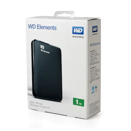 WD Elements 1TB WDBUZG0010BBK- USB 3.0 2.5 Taşınabilir Harici HDD