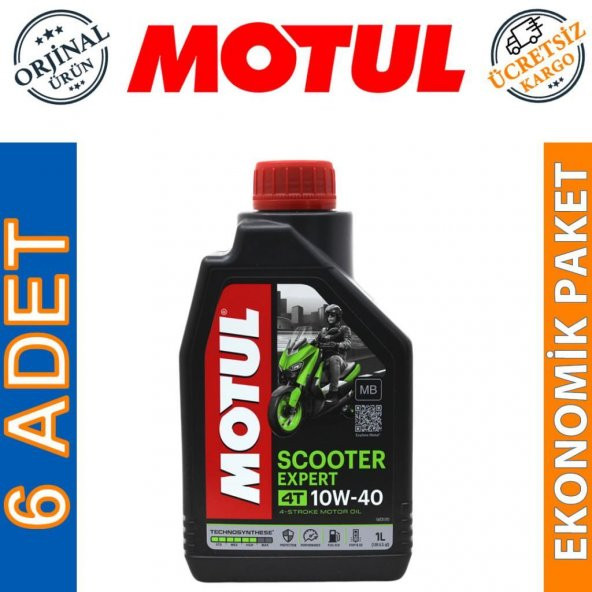 Motul Scooter Expert 10W-40 MB 4T 1 lt 4 Zamanlı Motor Yağı (6 Adet)