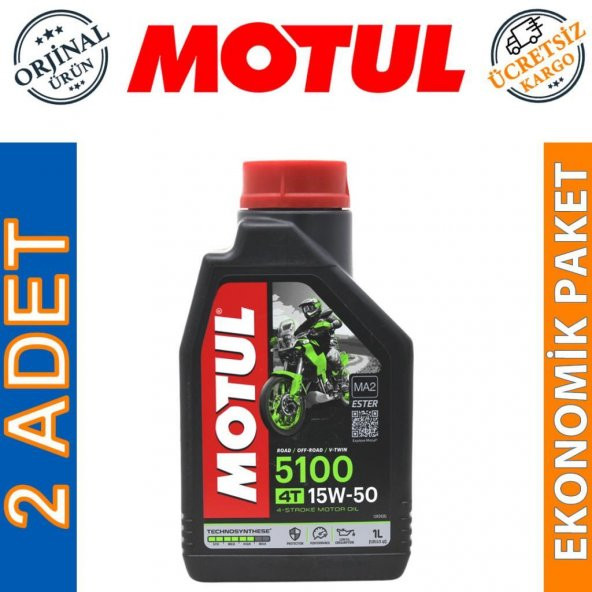 Motul 5100 15W-50 4T 1 Lt 4 Zamanlı Motosiklet Motor Yağı (2 Adet)