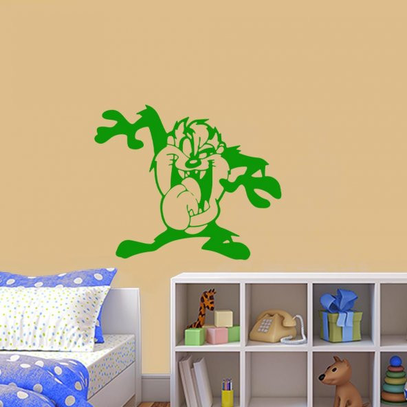 Çizgi Dizi Karakteri Tazmanya Canavarı Silüeti Dekoratif Çocuk Odası Duvar Sticker, Çıkartma, Etike - 10