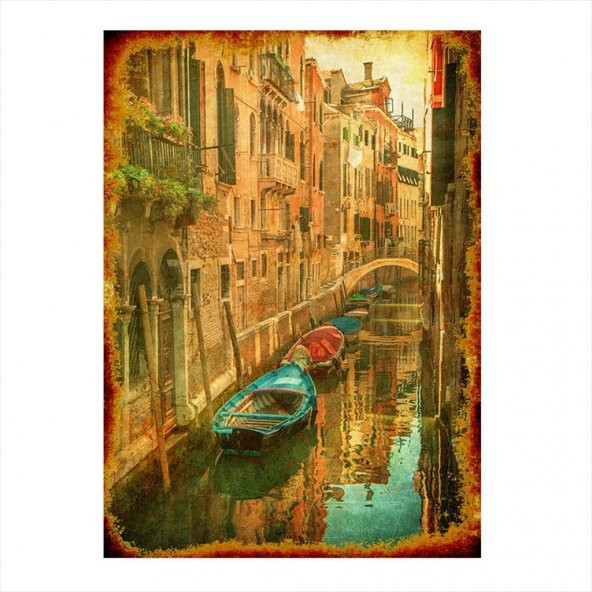 Venedik Baskılı Ahşap Poster