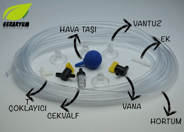 Venusaqua Tek Çıkışlı Hava Motoru + 3cm Yuvarlak Hava Seti - 2