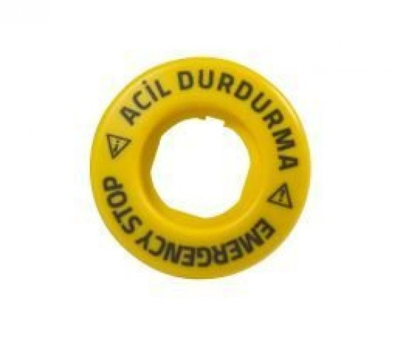 Emas BET60LED1 Ledli Plastik Acil  Stop Etiketi, TR-İNG, 60mm, 24V AC/DC