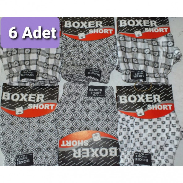 6 adet ÇAMAŞIR , BOXER DESENLİ LİKRALI KALİTELİ ÜRÜN