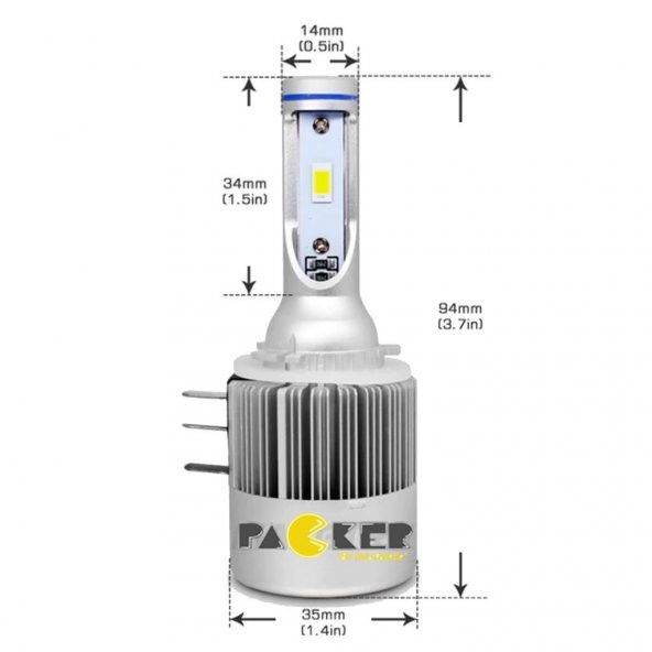 Stark Full Power H15 Pro CSP Led Xenon ŞİMŞEK 9600LM Park + Uzun 6000K Beyaz Canbuslı Far Ampulü - 2