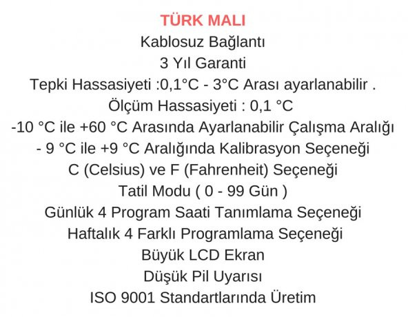 in-therm MRL 300 RF TM Dijital Kablosuz Programlanabilir Oda Termostatı - 2