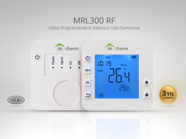 in-therm MRL 300 RF TM Dijital Kablosuz Programlanabilir Oda Termostatı - 3