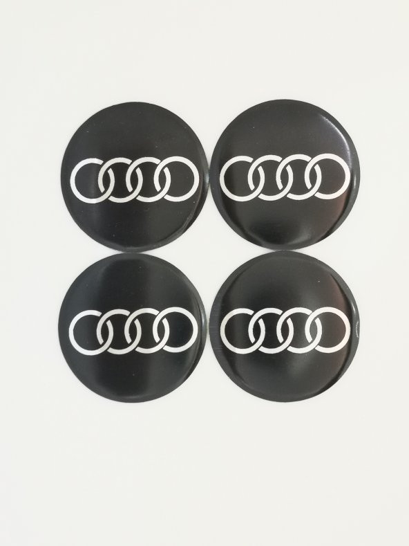 Audi Siyah 54mm Jant Sticker