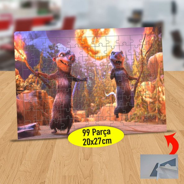 Buz Devri Eddie ve Crash Kardeş 99 Parça Puzzle Yapboz Tablo-201 - 1