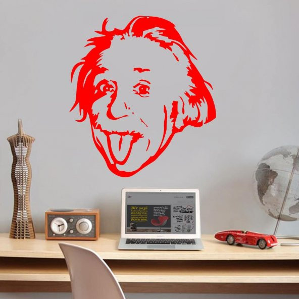 Teorik Fizikçi Albert Einstein Silüeti Dekoratif Genç Odası Duvar Sticker, Çıkartma - 4