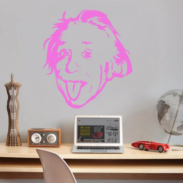 Teorik Fizikçi Albert Einstein Silüeti Dekoratif Genç Odası Duvar Sticker, Çıkartma - 6