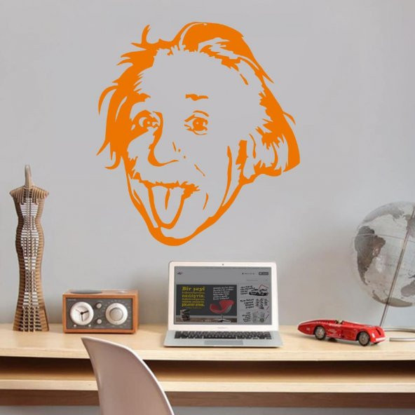 Teorik Fizikçi Albert Einstein Silüeti Dekoratif Genç Odası Duvar Sticker, Çıkartma - 9