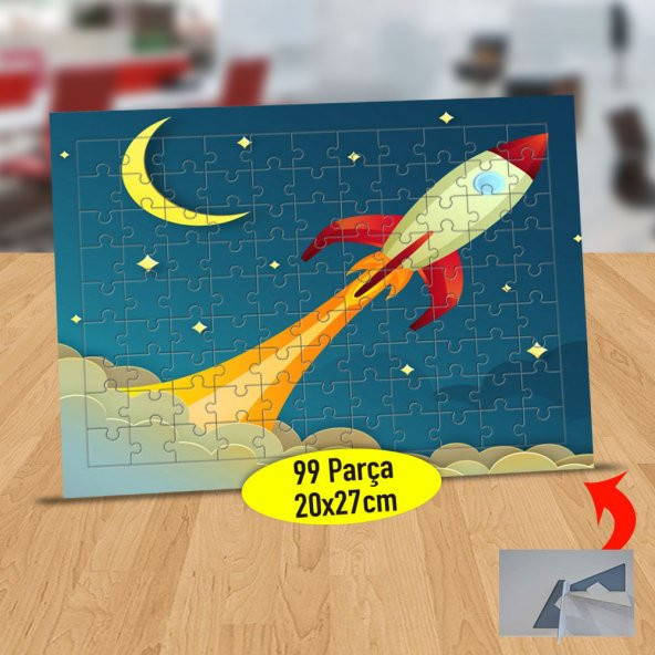 Dumanla Havalanan Roket 99 Parça Puzzle Yapboz Tablo-2147920198