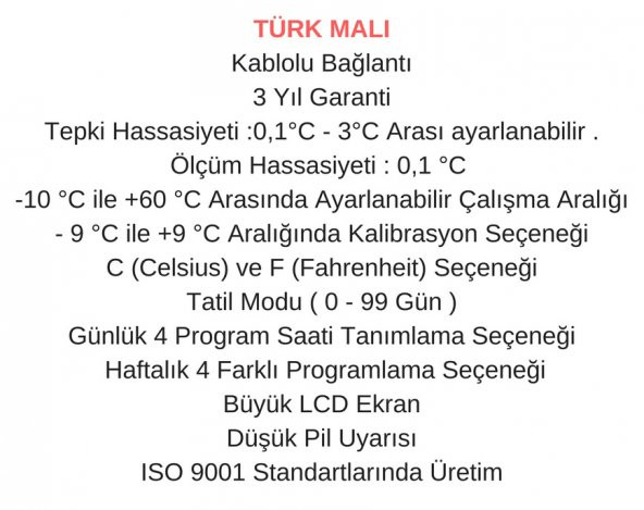 in-therm MRL 300 TM Dijital Programlanabilir Kablolu Oda Termostatı - 2