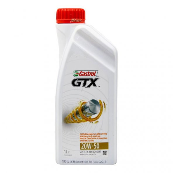 Castrol GTX 20W-50 1 Litre Sentetik Motor Yağı