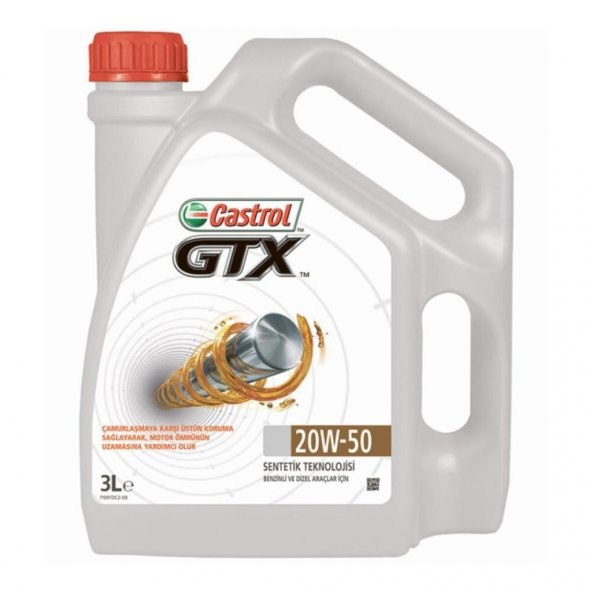 Castrol GTX 20W-50 3 Litre Sentetik Motor Yağı