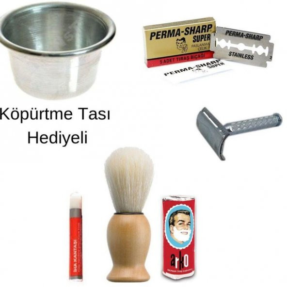 Köpük Tası Hediyeli 6 Parça Sakal Tıraş Seti - 2