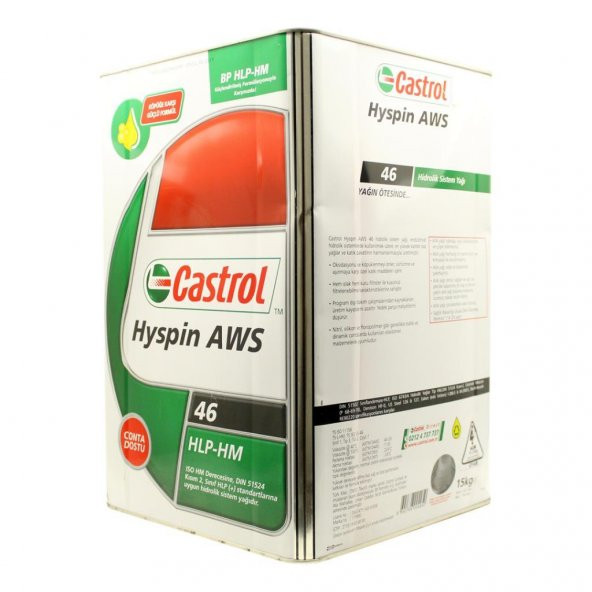 Castrol Hyspin AWS 46 15 Kg Aşınma Önleyici Hidrolik Sistem Yağı - Resim 2