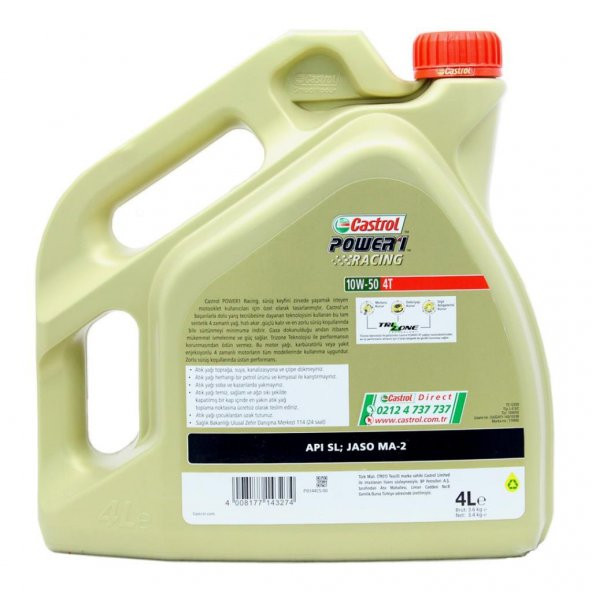 Castrol Power 1 Racing 10W-50 4T 4 Lt Motosiklet Yağı - 4