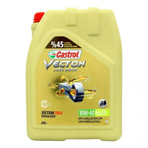 Castrol Vecton Long Drain 10W-40 E6/E9 20 Lt DPFli Araçlar İçin