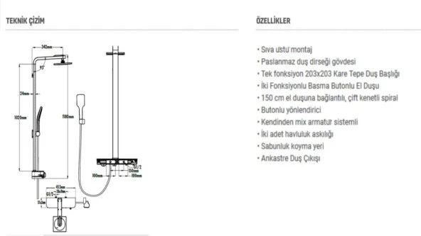 CREAVİT TEPE DUŞ SİSTEMİ SH650 ULTRALÜX - 5
