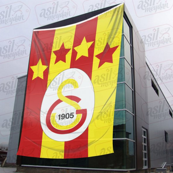 GS 1905 4 (Dört) Yıldızlı Galatasaray Taraftar Şampiyonluk Poster Büyük Cephe Bayrağı 10x15mt Bayrak - 3