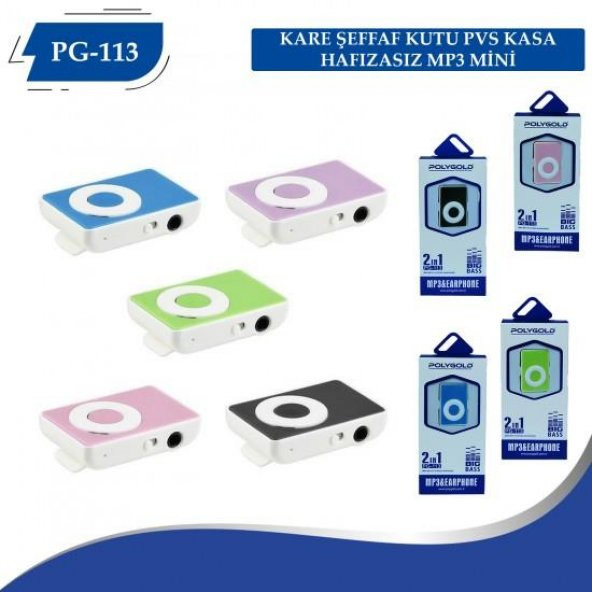 Polygold PG-113 Renkli Mini Mp3 Çalar
