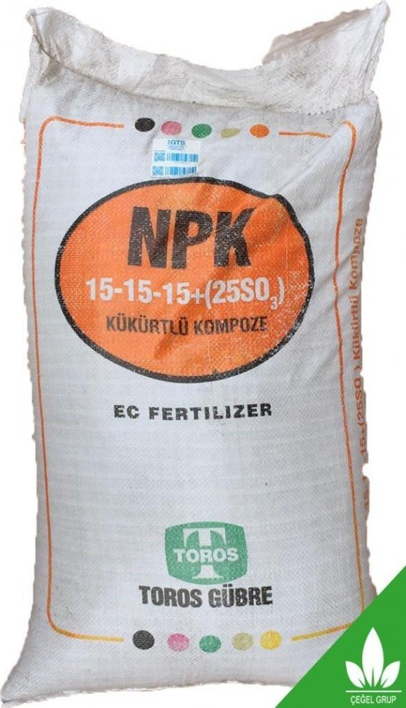 Toros 15 15 15 Kompoze Gübre Yüzde 25 Kükürtlü 50 Kg