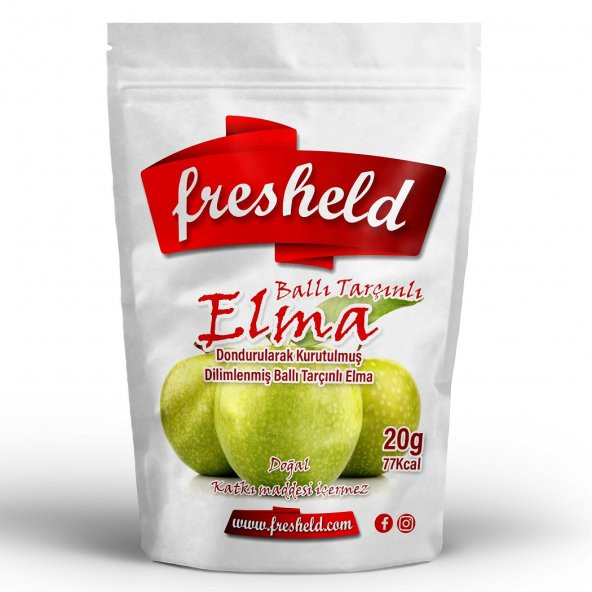 Fresheld Dondurularak Kurutulmuş Dilimlenmiş Ballı Tarcınlı Elma 20G