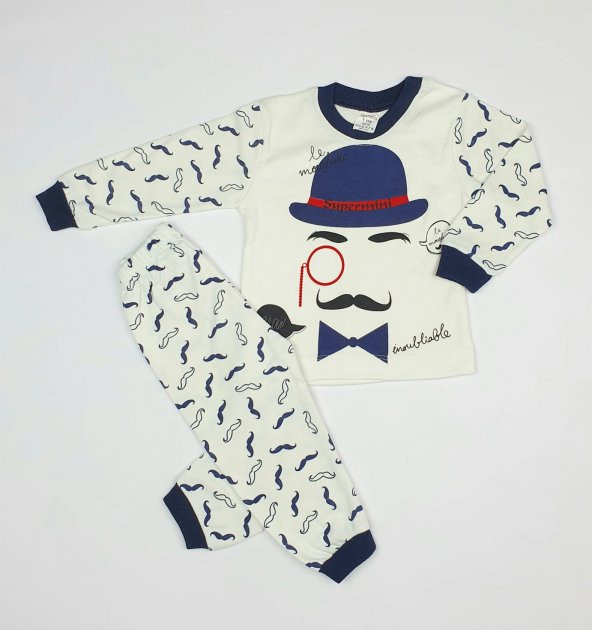 Erkek Bebek Şapka Modelli Pijama Takımı 1-3 Yaş Lacivert - C70840-15