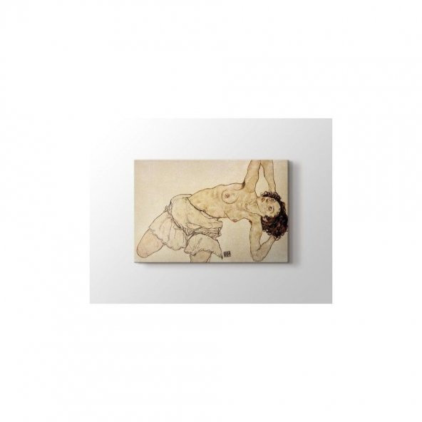 Egon Schiele - Knielende Halfnaakte Vrouw Tablo