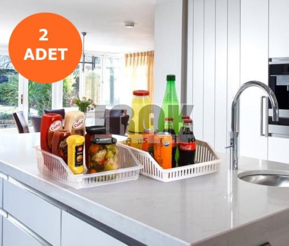 2 Adet Buzdolabı İçi Düzenleyici Mutfak Dolap İçi Raf Düzenleyici Organizer