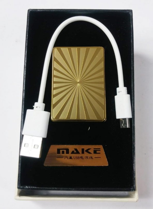 Güneş Desenli Make Smoking Set Zippo Gazsız USB Kablolu Çakmak